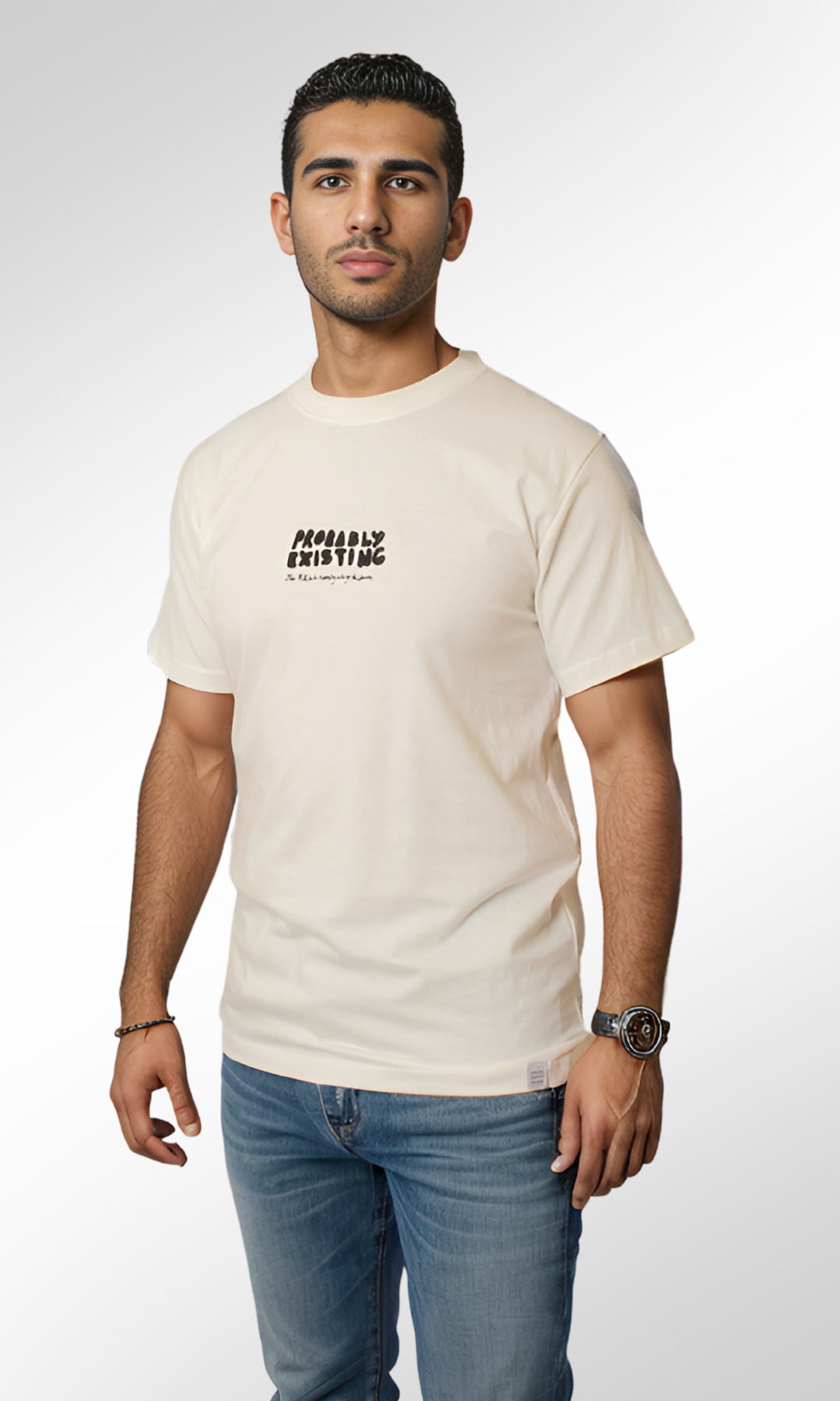 Men T-shirt Pull & Bear (Off White)