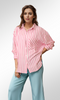 Free Size Striped Long Sleeves Shirt (Pink)