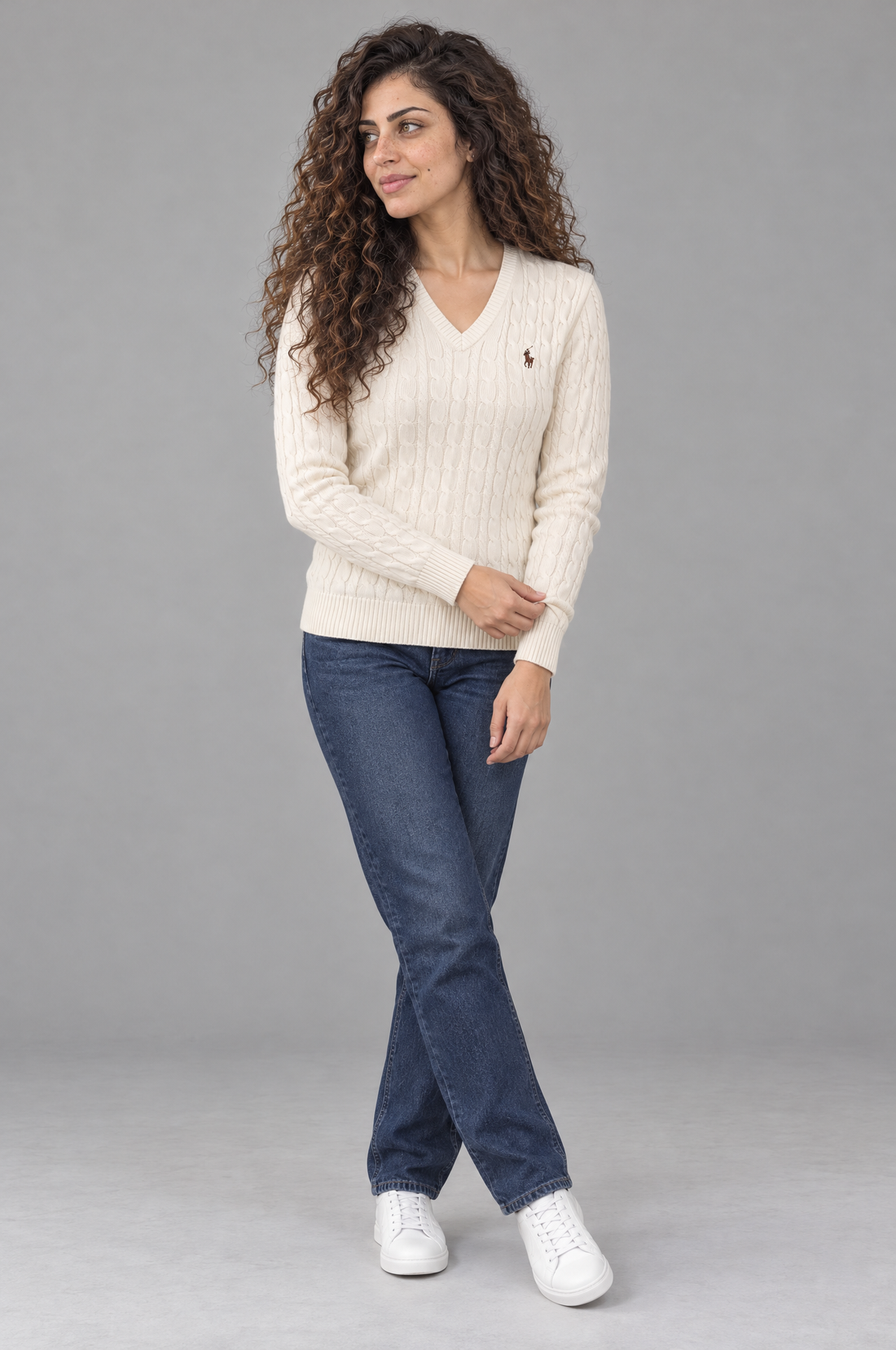 Knit V-Neck Sweater -Slim Fit