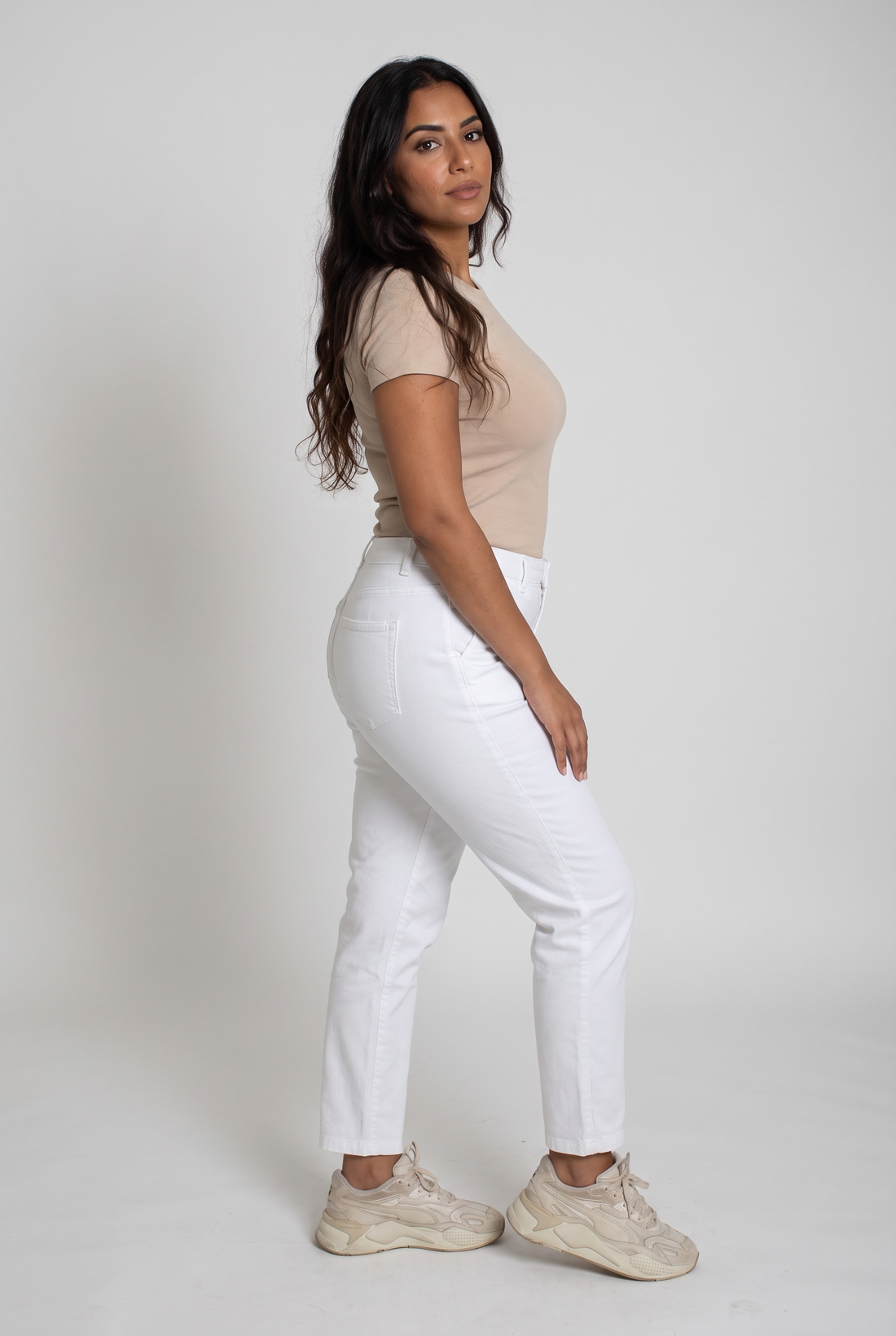 Women Gabardine Pants (White)