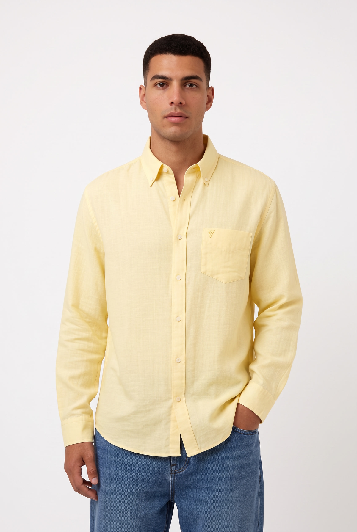 Men Regular Fit Linen Shirt A.E
