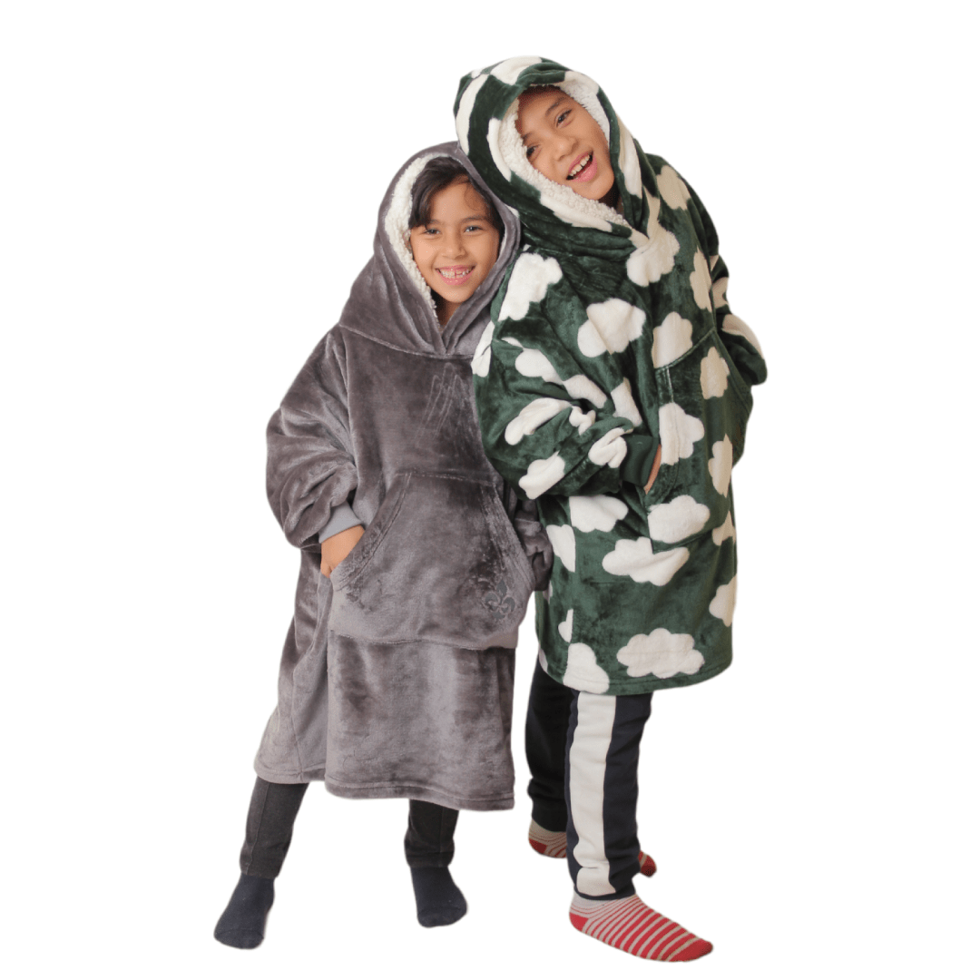 DUCHY Kids Pajama DUCHY Kids  Comfy Hoodie Blanket - Green