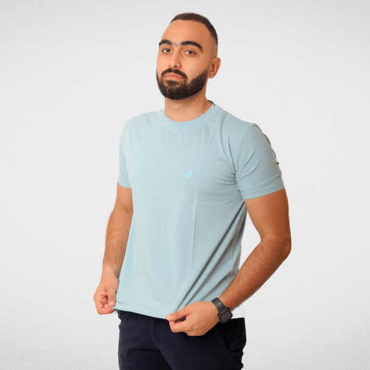 DUCHY Summer Sale 23 DUCHY Men "Basic" T-Shirt - Baby Blue (100% Cotton)