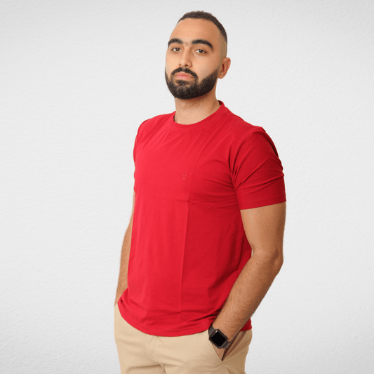 DUCHY Summer Sale 23 DUCHY Men "Basic" T-Shirt - Burgundy  (100% Cotton)