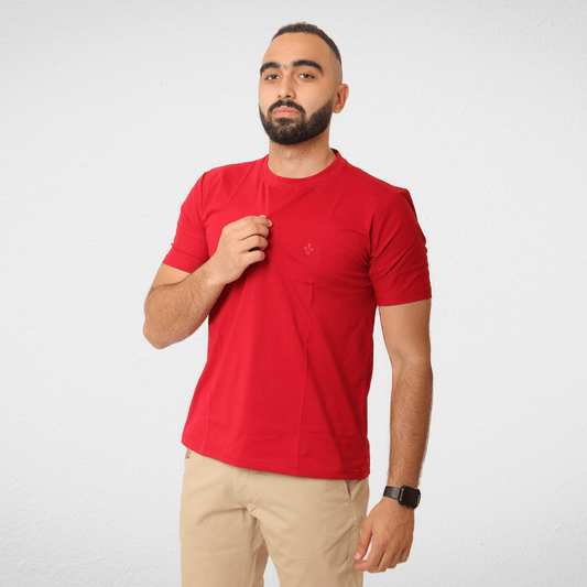 DUCHY Summer Sale 23 DUCHY Men "Basic" T-Shirt - Burgundy  (100% Cotton)