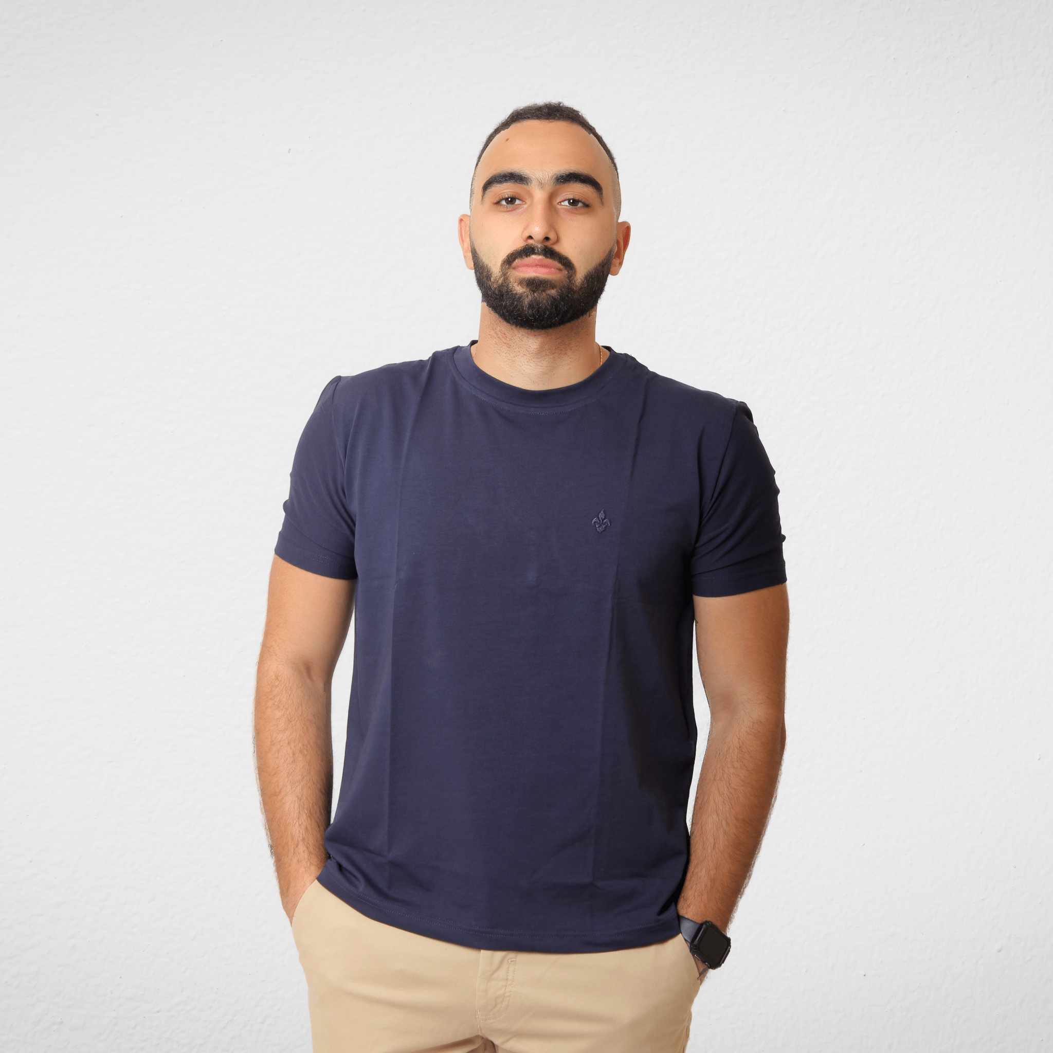DUCHY Summer Sale 23 DUCHY Men "Basic" T-Shirt - Dark Blue  (100% Cotton)