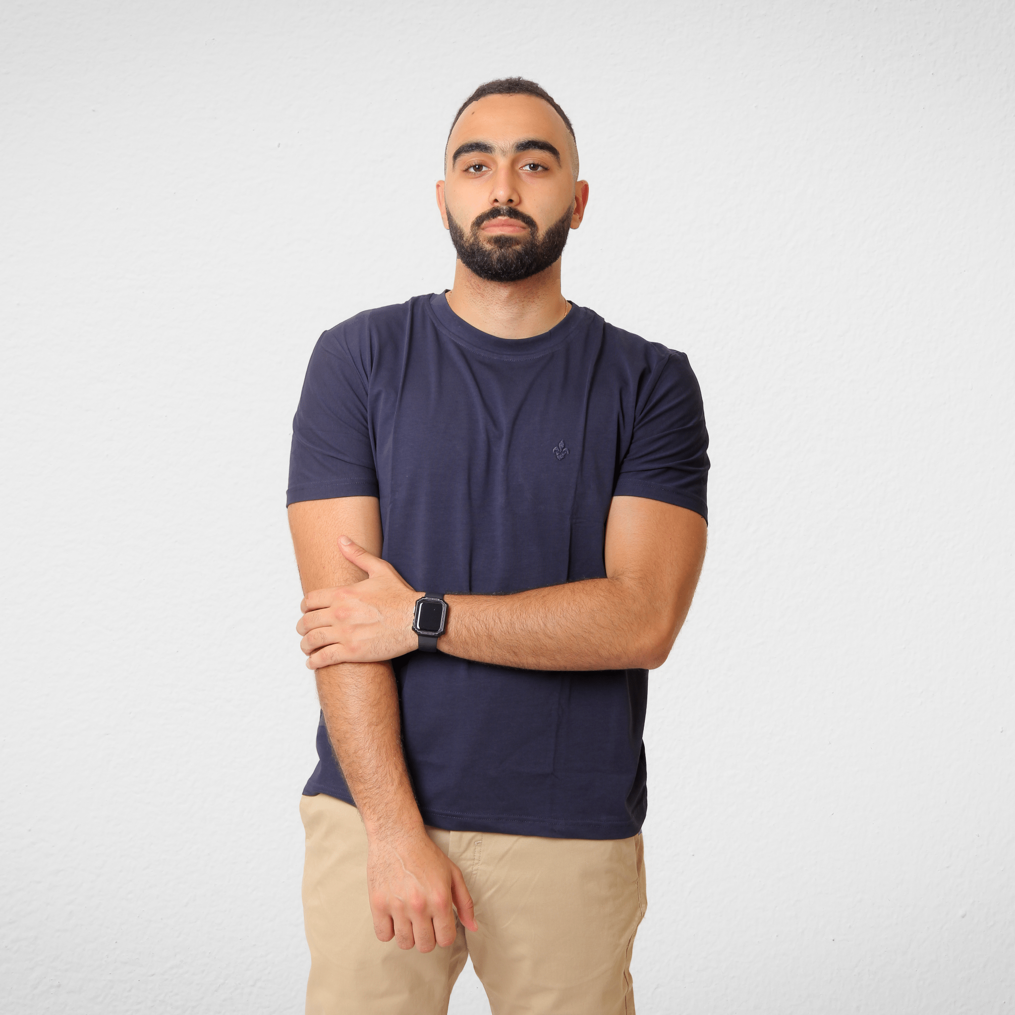 DUCHY Summer Sale 23 DUCHY Men "Basic" T-Shirt - Dark Blue  (100% Cotton)