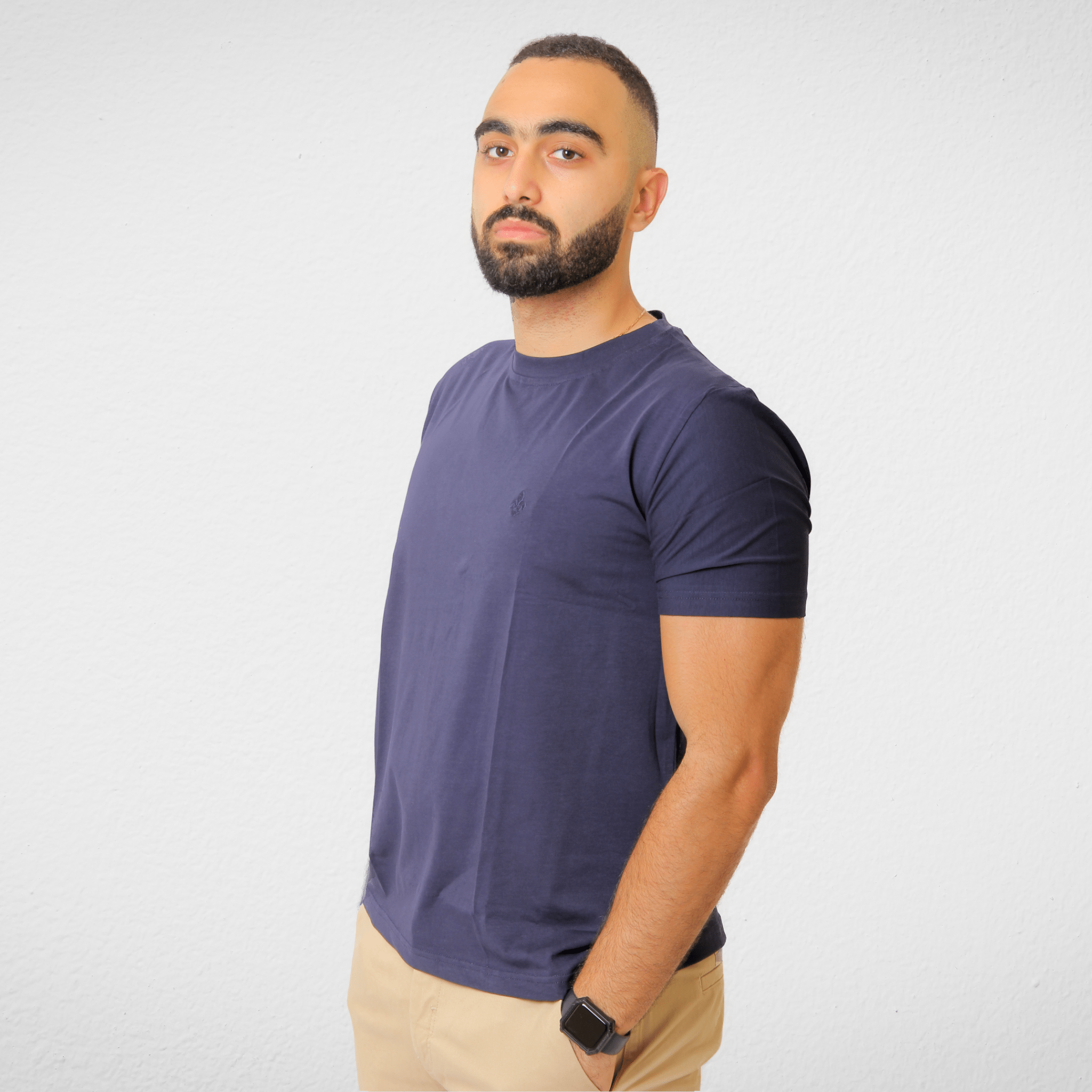 DUCHY Summer Sale 23 DUCHY Men "Basic" T-Shirt - Dark Blue  (100% Cotton)