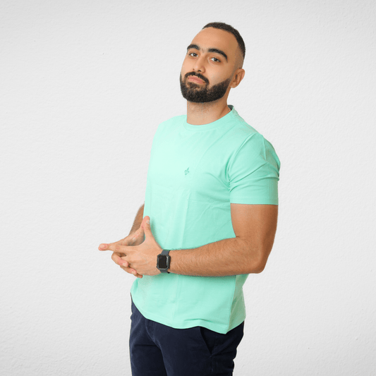 DUCHY Summer Sale 23 DUCHY Men "Basic" T-Shirt - Green  (100% Cotton)