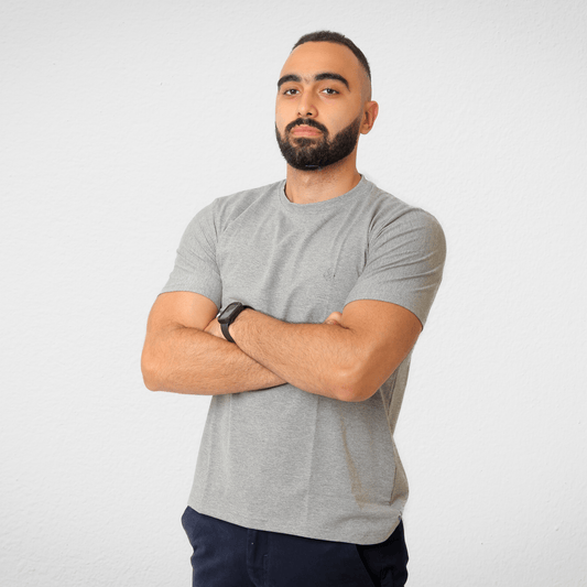 DUCHY Summer Sale 23 DUCHY Men "Basic" T-Shirt - Grey  (100% Cotton)