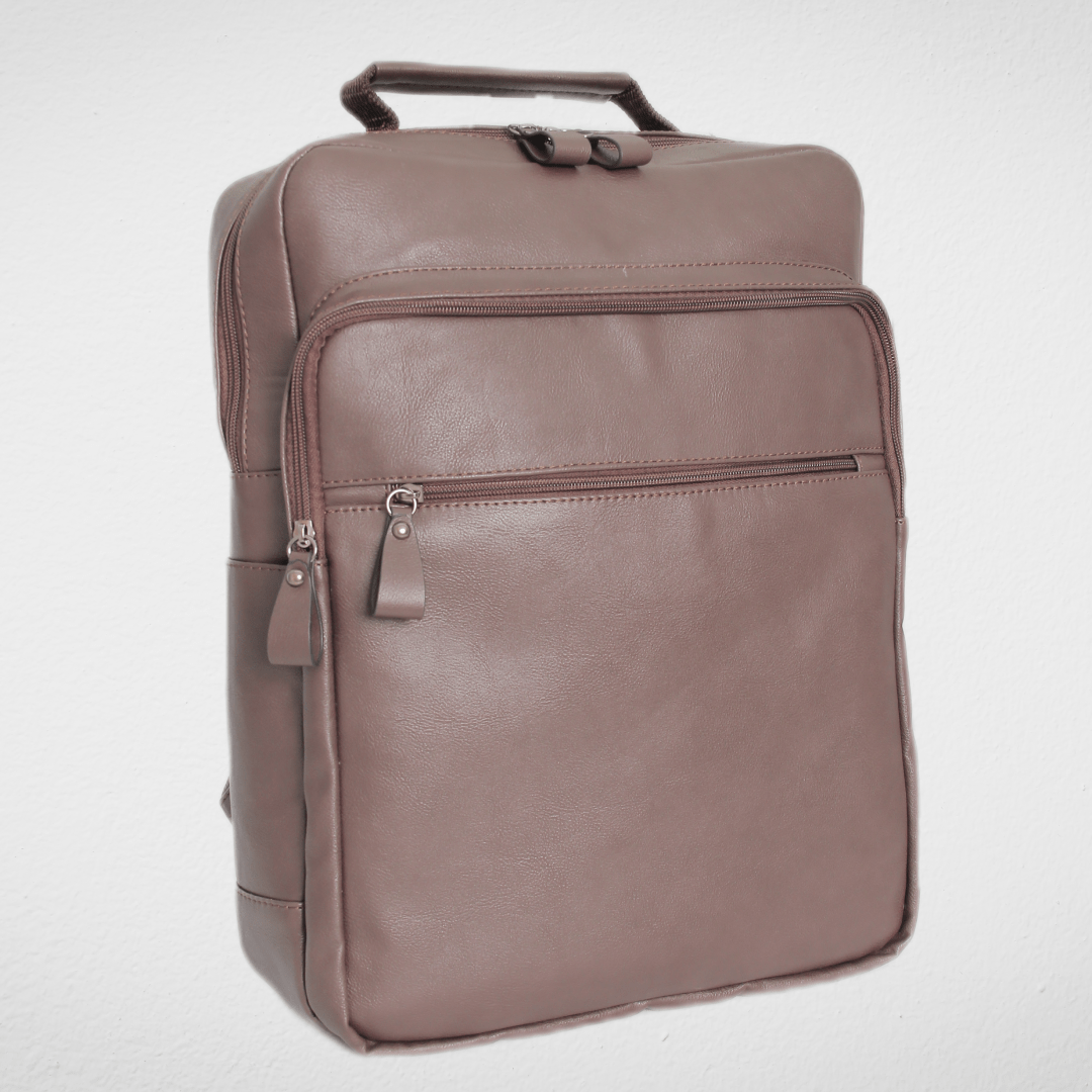 DUCHY Summer Sale 23 Laptop Leather Backpack- (Brown) With Travel Bag Sleeve