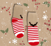 ElOutlet 8-10 Years (Kids) Christmas Socks - Red x White