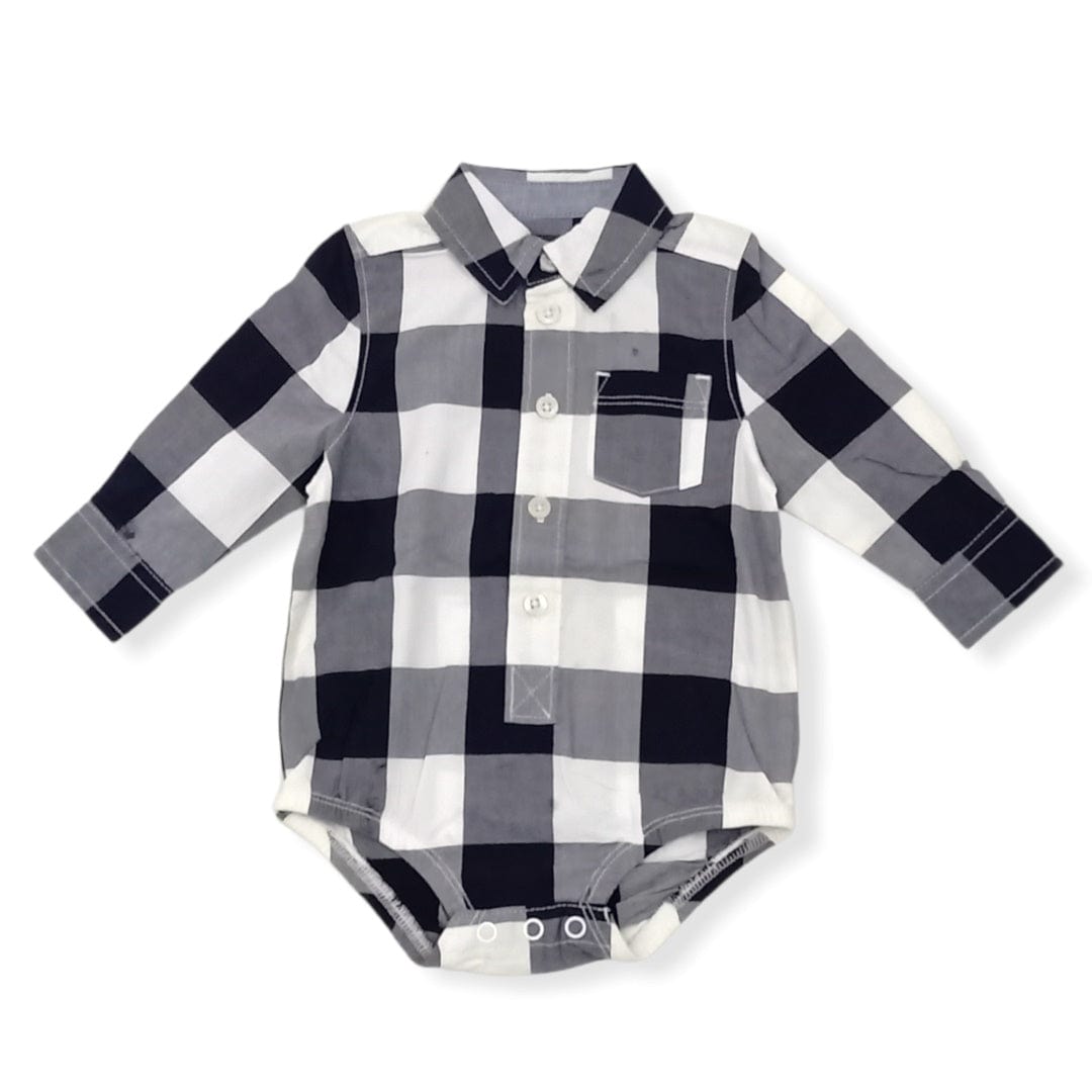 ElOutlet babies & toddlers shirts 9 months (width 27cm - length 42cm) Black & White Babies Shirt (9m)