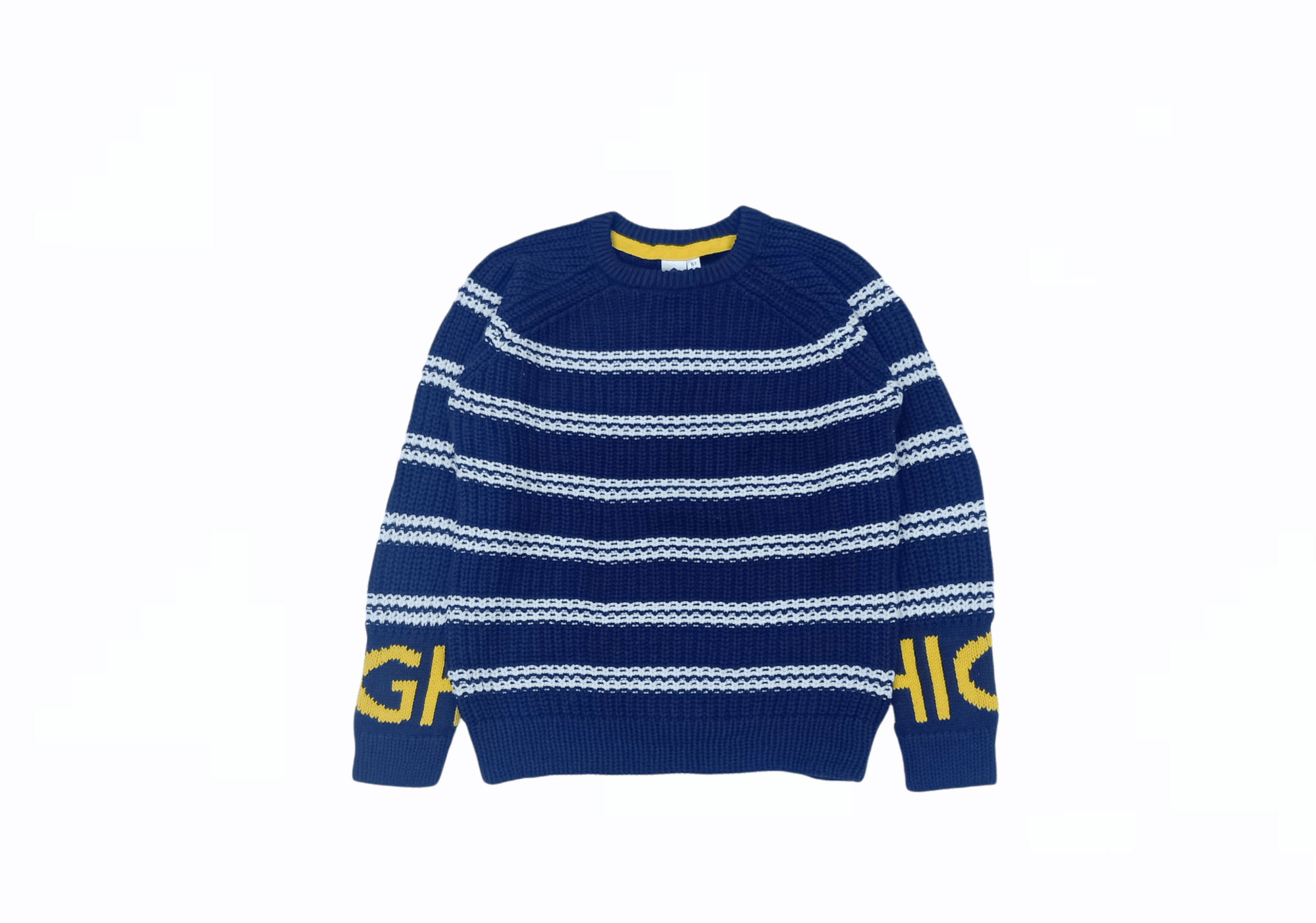 ElOutlet Baby & Toddler 5 Years = 110cm Kids Pullover - Round Collar - Blue x Yellow