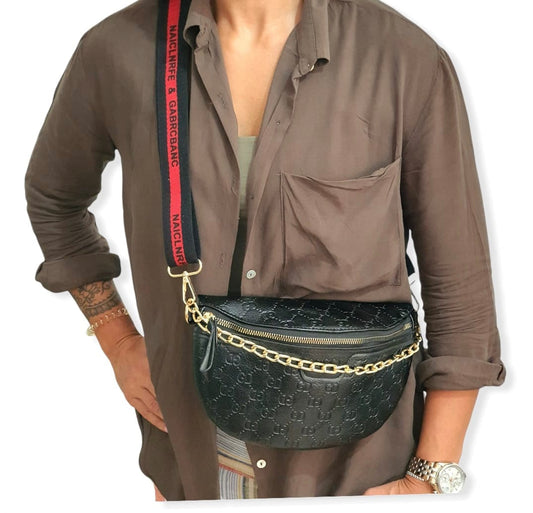 ElOutlet Bags Black leather cross bag