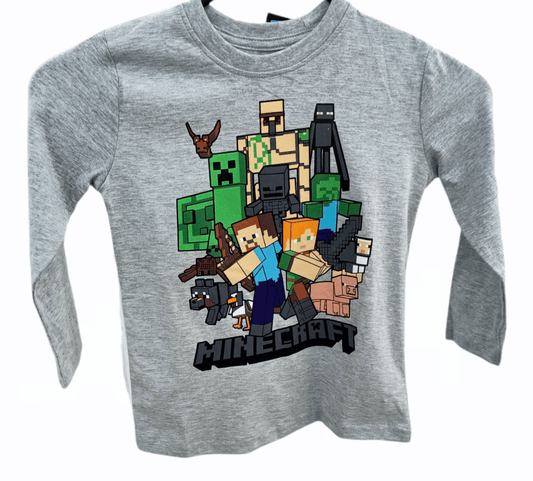 ElOutlet Boys T-shirt & Short Minecraft long sleeves tshirt