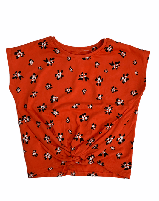 ElOutlet Girls Shirts Dark Red with Flowers Shirt