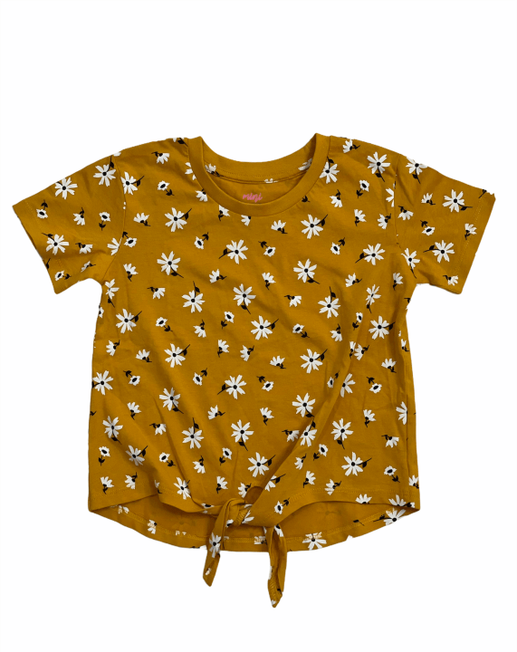 ElOutlet Girls Shirts Mustard with Big Flowers Shirt