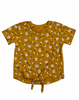 ElOutlet Girls Shirts Mustard with Big Flowers Shirt