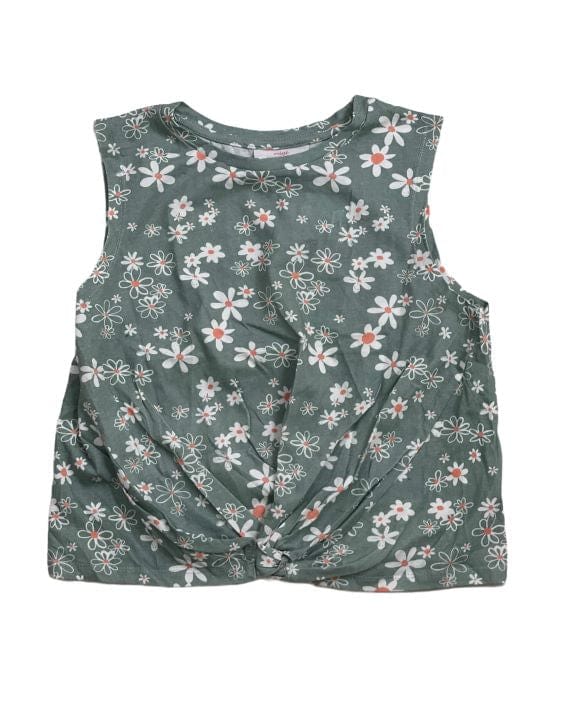 ElOutlet Girls Shirts Olive-Green Cut Shirt with Flowers