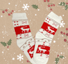 ElOutlet (Kids) Christmas Socks - White x Red - Raindeers