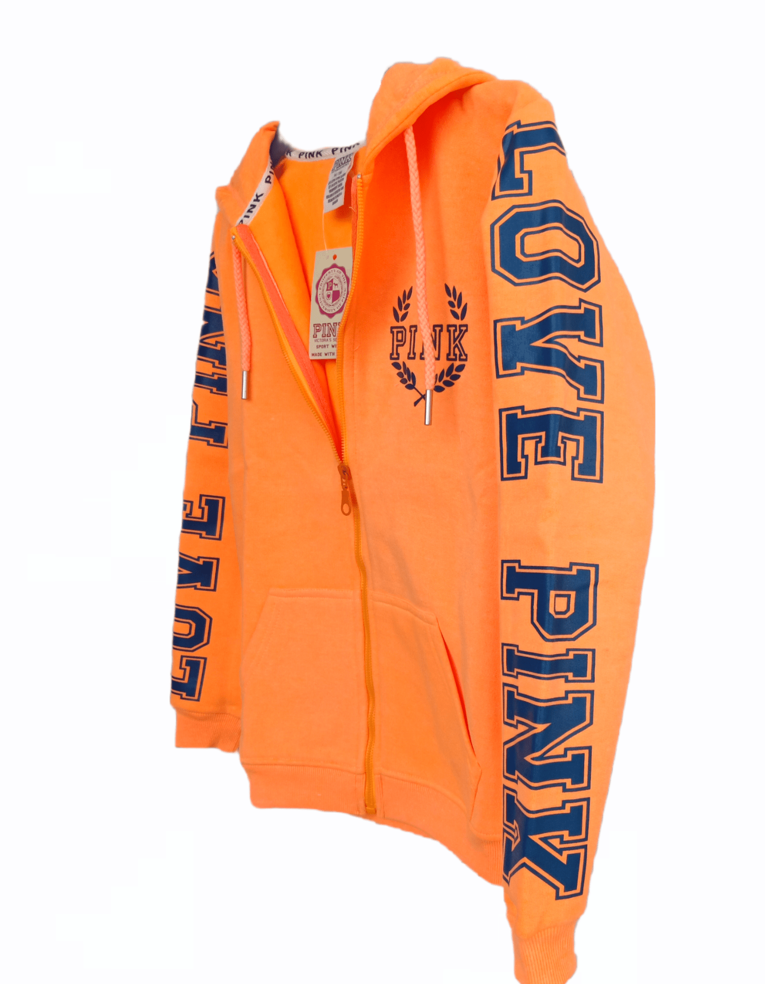 ElOutlet Kids Hoodie PINK Neon Kids Hoodie - Shoulder Print - Neon Orange