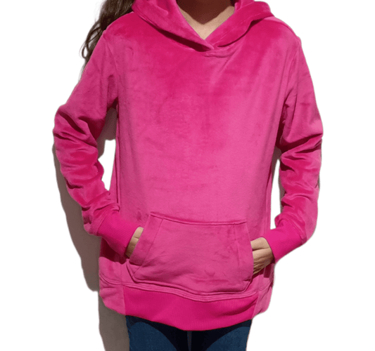 ElOutlet Kids Hoodie Velvet Hoodie - Fuchsia