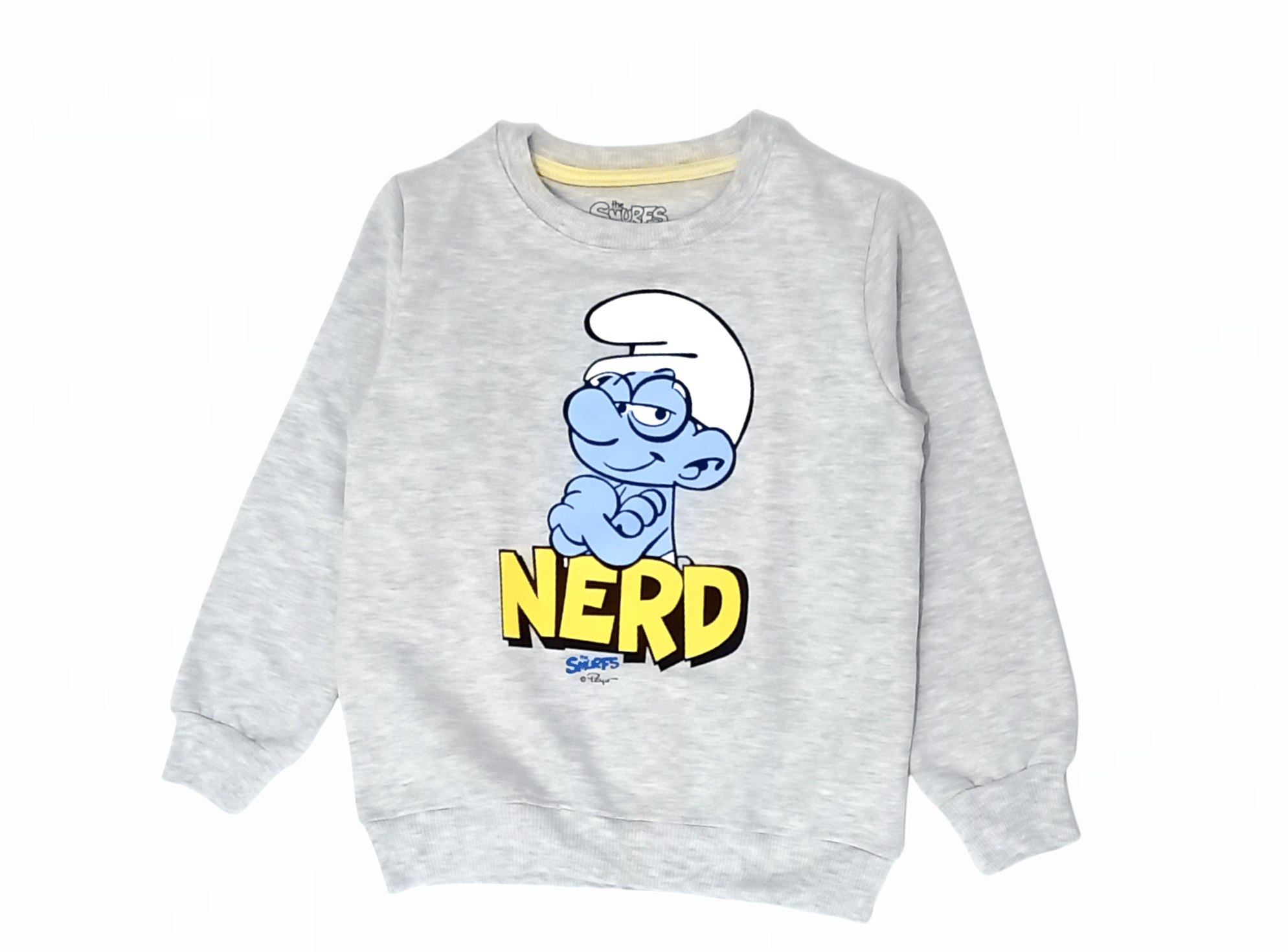 ElOutlet Kids Sweatshirts Cotton Sweatshirt - Smurfs - Grey