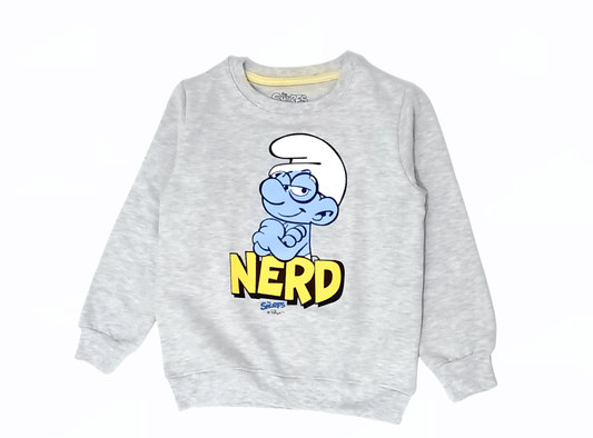 ElOutlet Kids Sweatshirts Cotton Sweatshirt - Smurfs - Grey