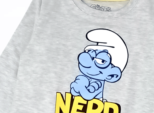 ElOutlet Kids Sweatshirts Cotton Sweatshirt - Smurfs - Grey