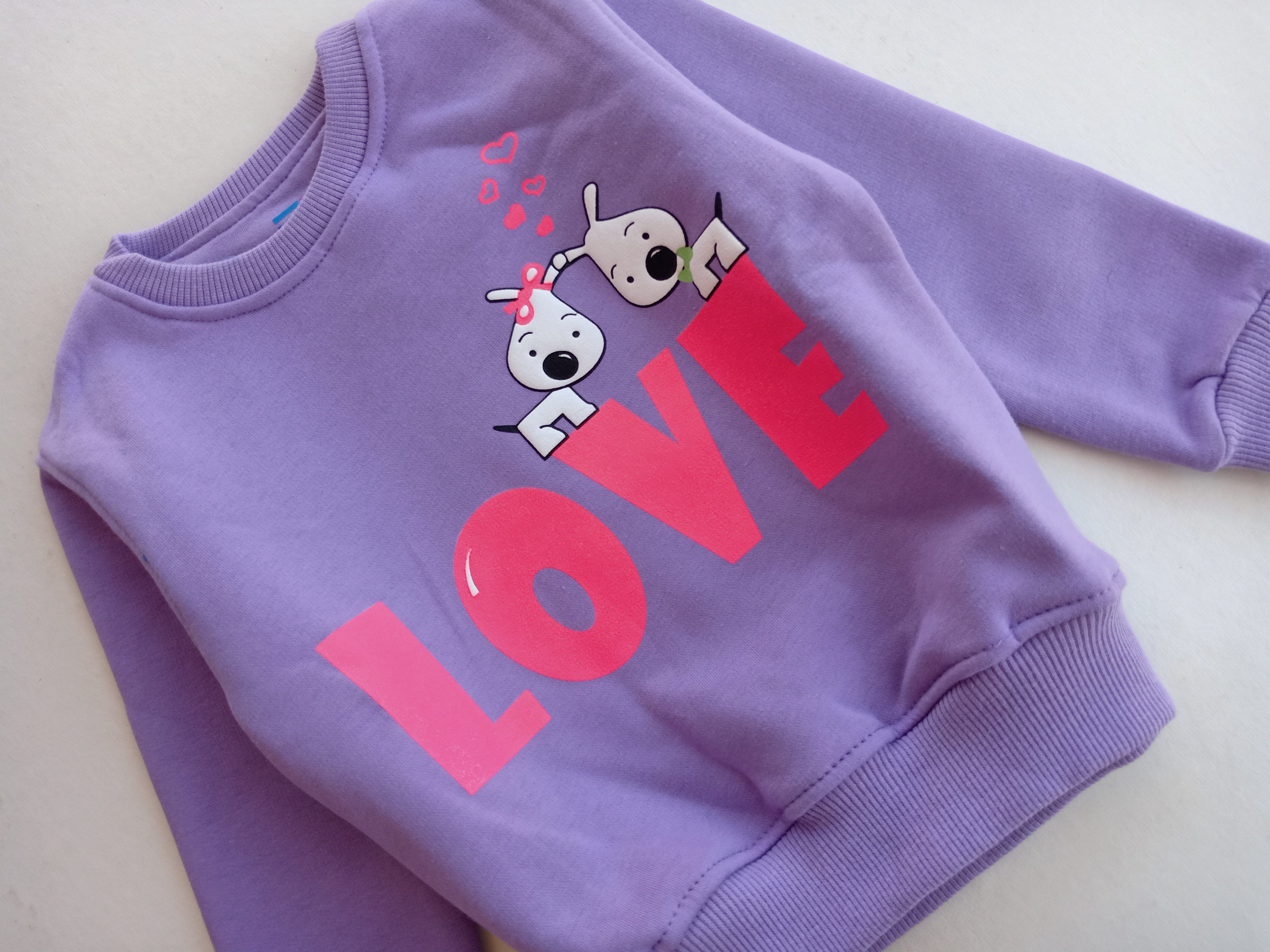 ElOutlet Kids Sweatshirts Girls Love Sweatshirt - Purple