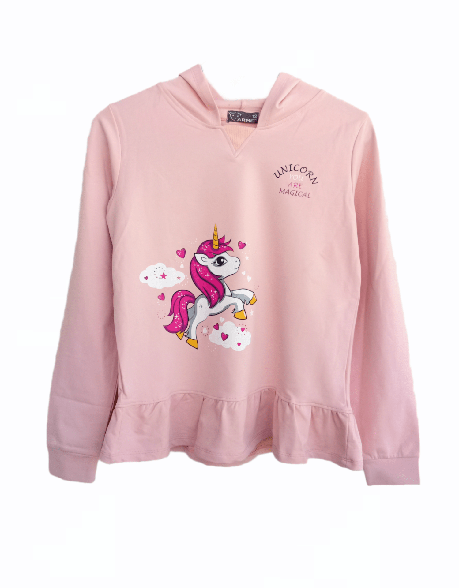 ElOutlet Kids Sweatshirts size 12 (9-10 years) Girls Sweatshirt - Unicorn - pink