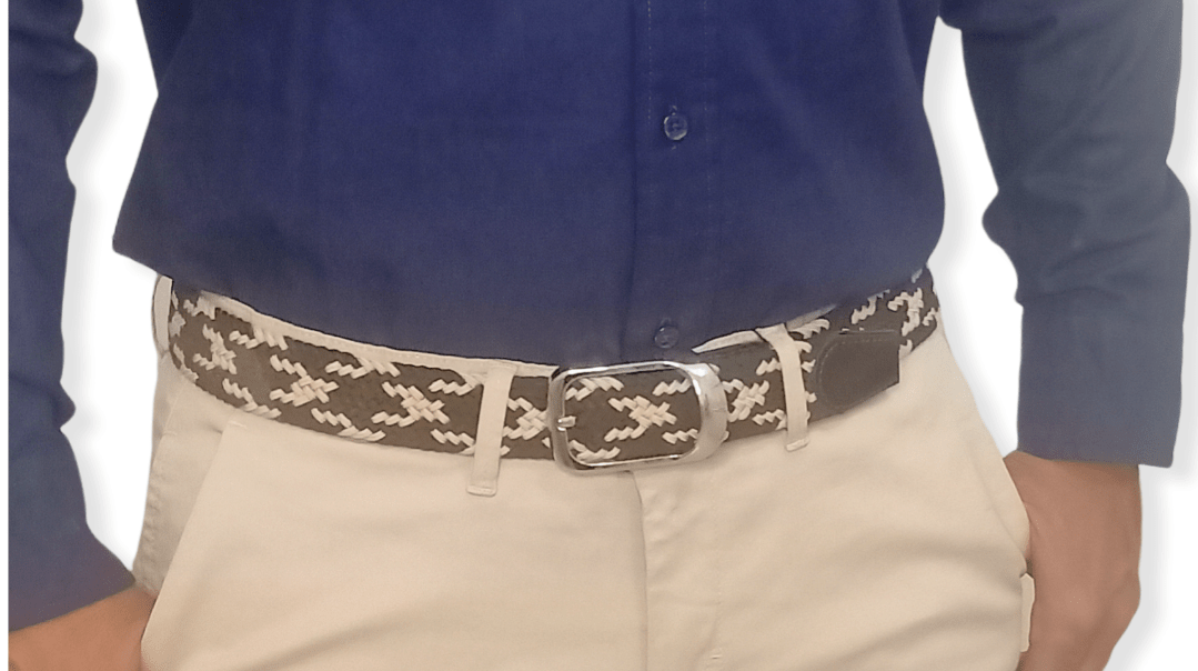 ElOutlet Men Belts Brown x White Belt_One Size