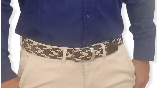 ElOutlet Men Belts Brown x White Belt_One Size