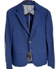 ElOutlet Men Blazers size Eur 48 - USA 38 - Mex 48 [slim-fit] Blazer - Zara - Dark Blue2 with Patch on elbow