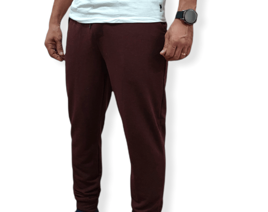 ElOutlet Men Pants Men Athletic Pants - Burgundy