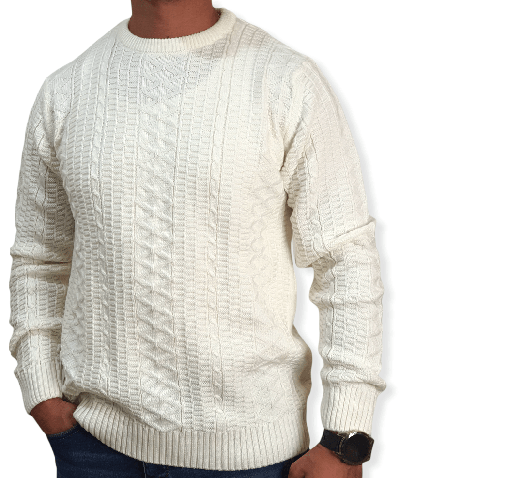 ElOutlet Men Pullover Men J&J Pullover - Off-White