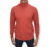 ElOutlet Men Pullover [Slim Fit] Men High Collar (Turtleneck) Pullover AE (triangle shapes) - Brick