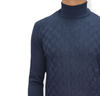 ElOutlet Men Pullover [Slim Fit] Men High Collar (Turtleneck) Pullover AE (triangle shapes) - Dark Blue