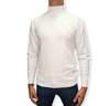 ElOutlet Men Pullover [Slim Fit] Men High Collar (Turtleneck) Pullover AE (triangle shapes) - White