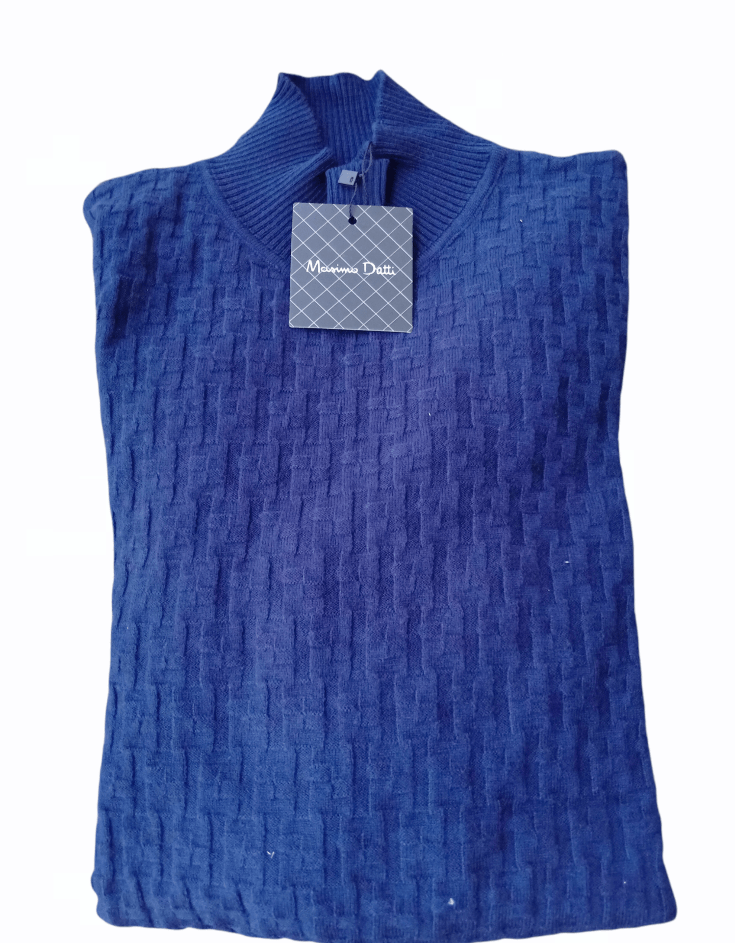 ElOutlet Men Pullover [Slim Fit] Men High Collar (Turtleneck) Pullover Massimo (brick shapes) - Blue