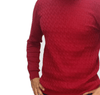 ElOutlet Men Pullover [Slim Fit] Men High Collar (Turtleneck) Pullover Massimo (brick shapes) - Crimson