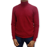 ElOutlet Men Pullover [Slim Fit] Men High Collar (Turtleneck) Pullover Massimo (brick shapes) - Crimson