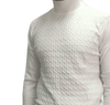 ElOutlet Men Pullover [Slim Fit] Men High Collar (Turtleneck) Pullover Massimo (brick shapes) - White