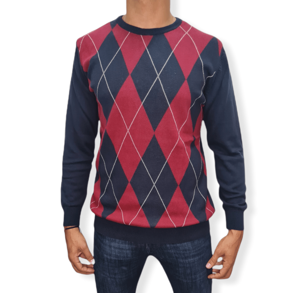 ElOutlet Men Pullover [Slim Fit] Men Round Collar Pullover GANT - Blue Diamonds