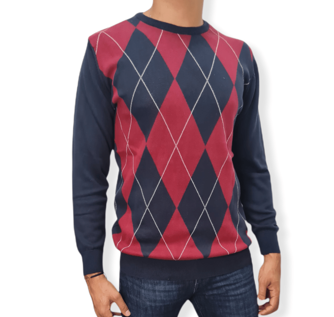 ElOutlet Men Pullover [Slim Fit] Men Round Collar Pullover GANT - Blue Diamonds