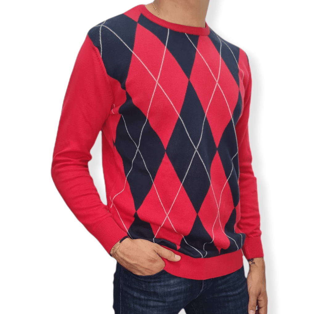 ElOutlet Men Pullover [Slim Fit] Men Round Collar Pullover GANT - Red Diamonds