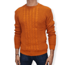 ElOutlet Men Pullover [Slim Fit] Men Round Collar Pullover JJ - Orange