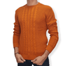 ElOutlet Men Pullover [Slim Fit] Men Round Collar Pullover JJ - Orange