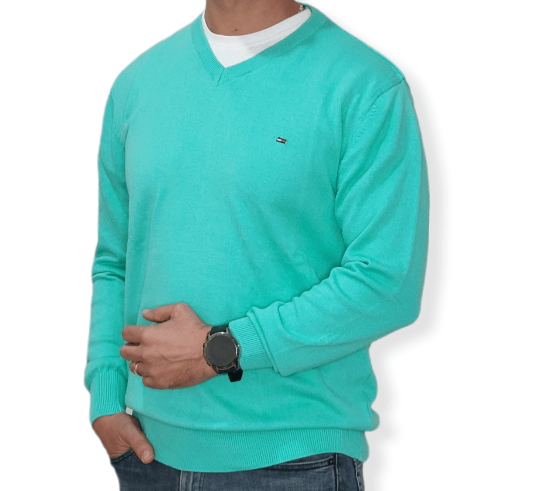 ElOutlet Men Pullover [Slim Fit] Men TH Pullover - Green